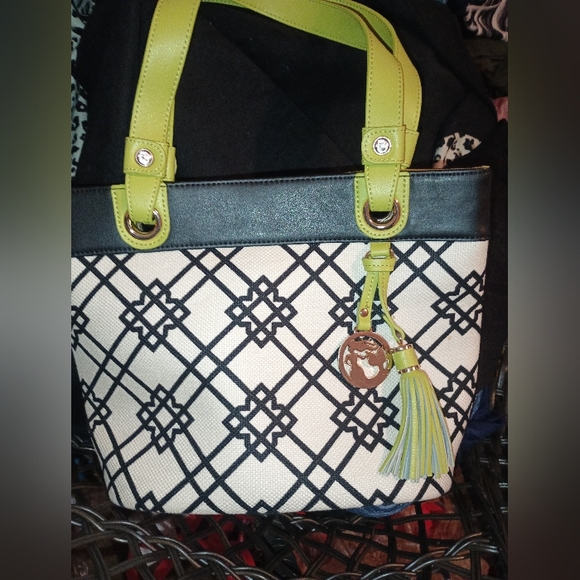 Spartina 449 Handbag Seven Oaks Dafauski Island, SC Green &  Black - Picture 3 of 12